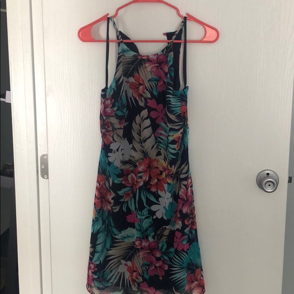 Floral halter neckline dress
